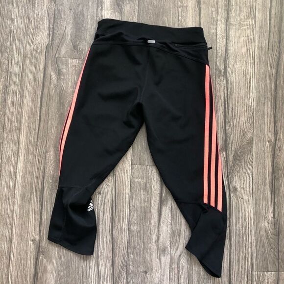 2/$30 ADIDAS Response Coral 3 Stripe Legging Capri - Picture 6 of 10